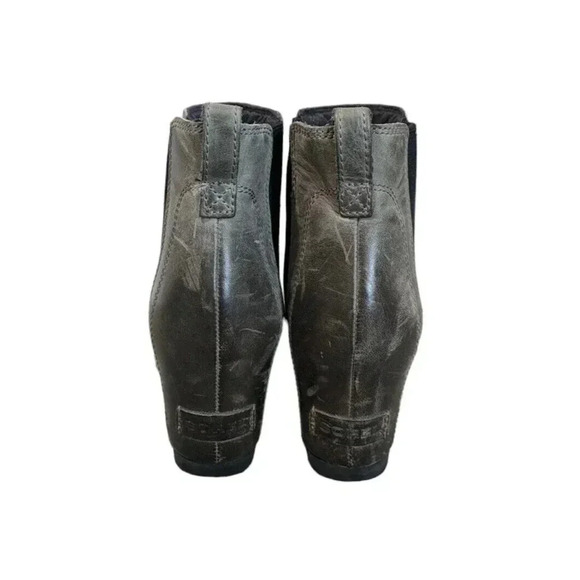 Sorel Lea Wedge NL2704-089 Gray Leather Ankle Booties Boots Size 8 Heel - Picture 6 of 9